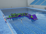 Piscine gonflable Curvigig verte et violette 9,4 m