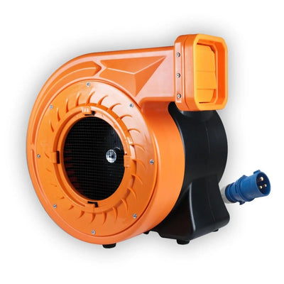 An orange and black electric air blower from Huawei with a blue power plug, shown on a white background.