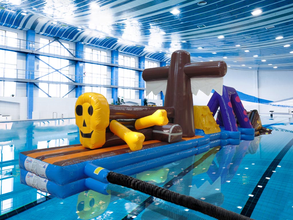 15m nadmuchiwany basen Pirate Dual Lane Aqua Run