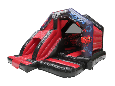 15x12ft Black &amp; Red Graffiti Front Slide Combi