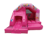 Combinado de tobogán frontal de fiesta rosa 5x4 m