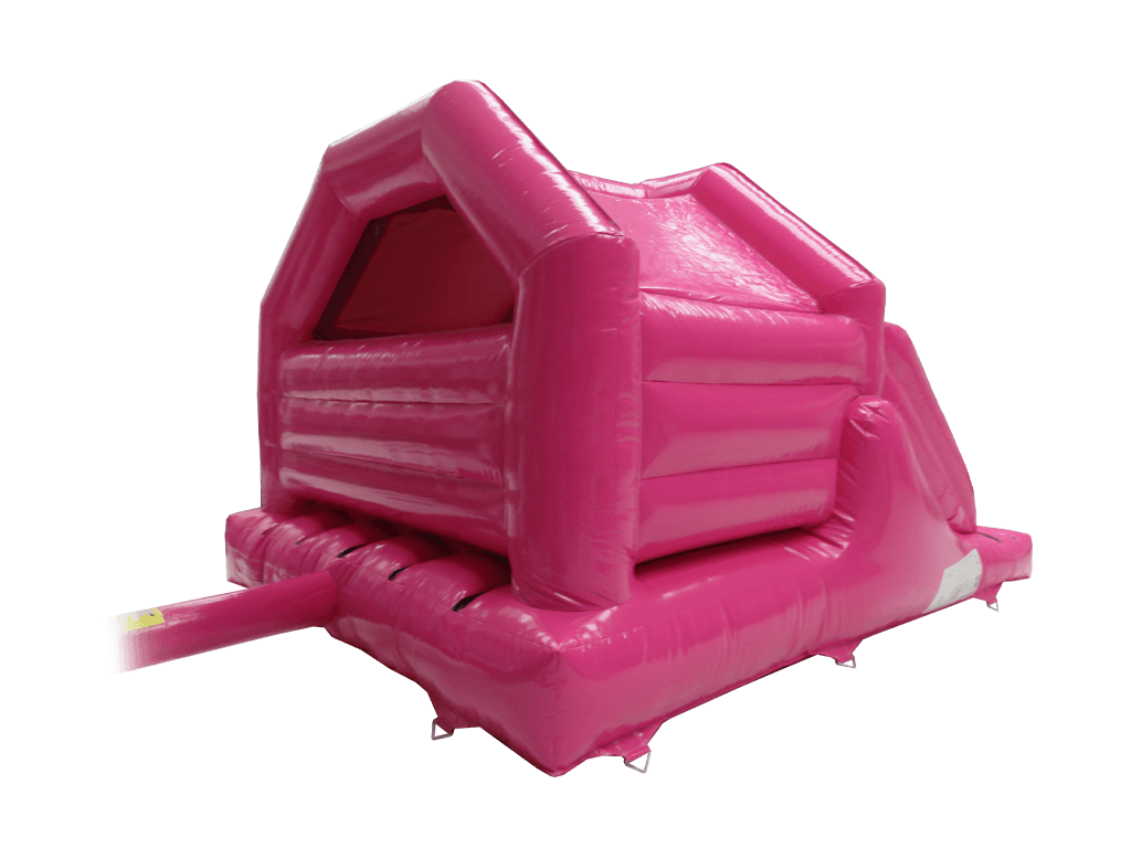 Combinado de tobogán frontal de fiesta rosa 5x4 m