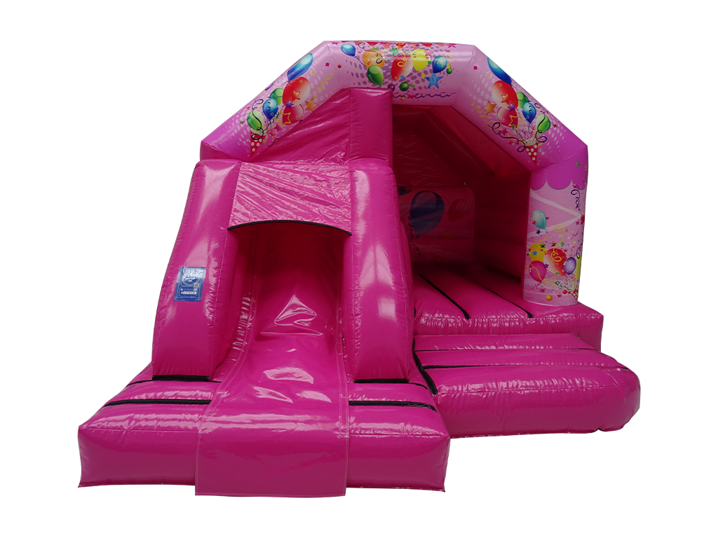Combinato Scivolo Frontale Party 5x4m Rosa - Pronto per Disco