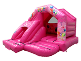 Combinado de tobogán frontal de fiesta rosa 5x4 m
