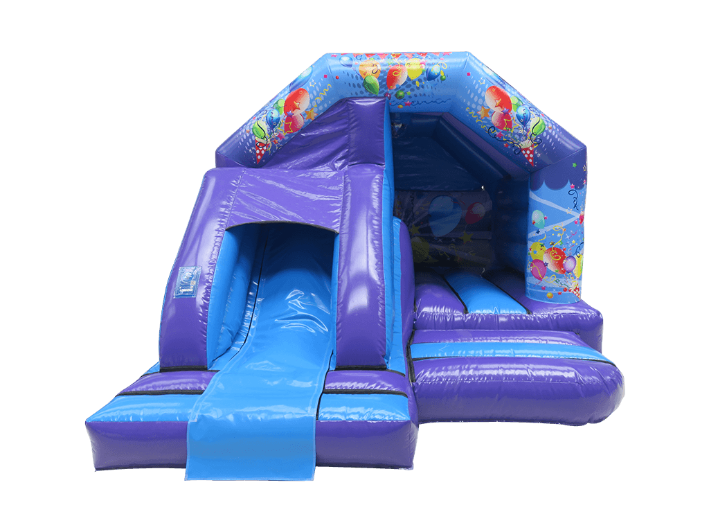 Combinato Scivolo Frontale Party 5x4m Viola e Blu - Pronto per Disco
