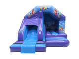 Combinato Scivolo Frontale Party 5x4m Viola e Blu - Pronto per Disco