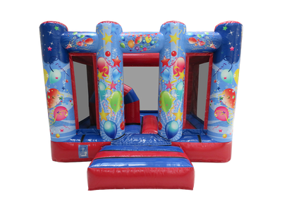 4m x 3m Blauw & Rood Feest Midi Springkussen