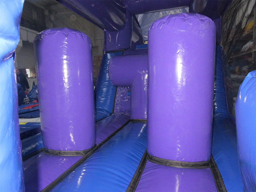 Carrera Divertida Disco Morado y Azul de 1 Parte - Listo para Disco