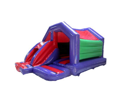 5.5x3.7m Paars, Rood & Groen Voorste Glijbaan Combi