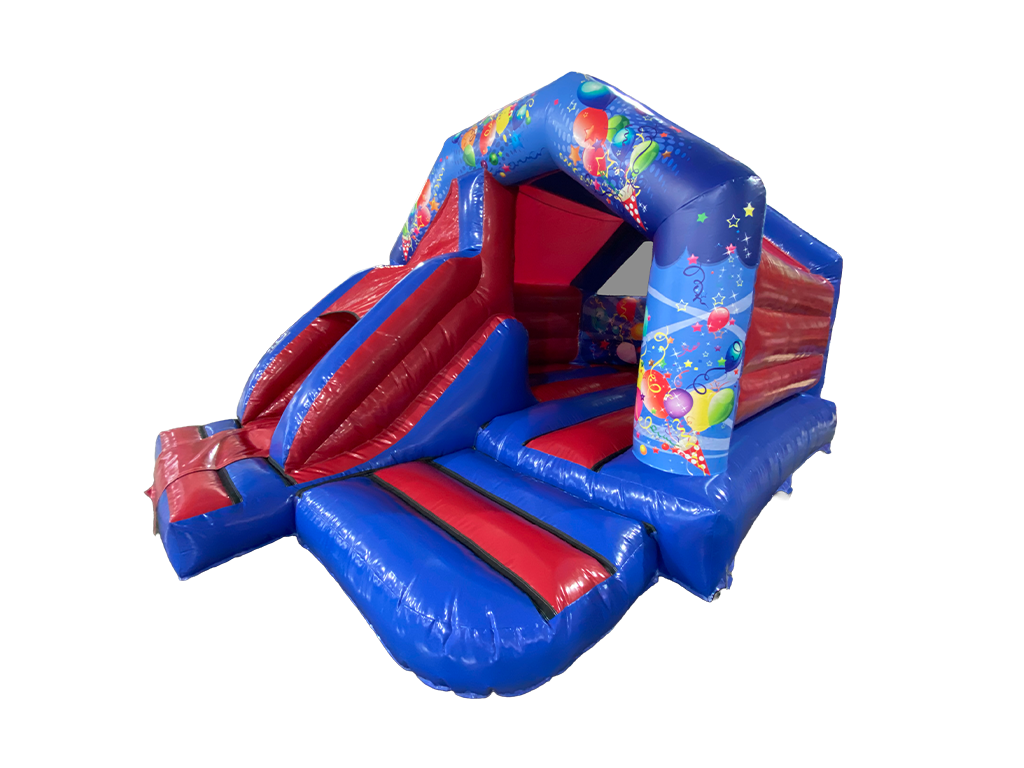 5.5x3.7m Blue & Red Party Front Slide Combi