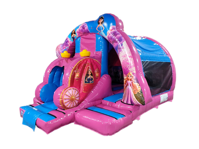18x14ft 3D Princess Carriage Curved Front Slide Combi - Disco Ready