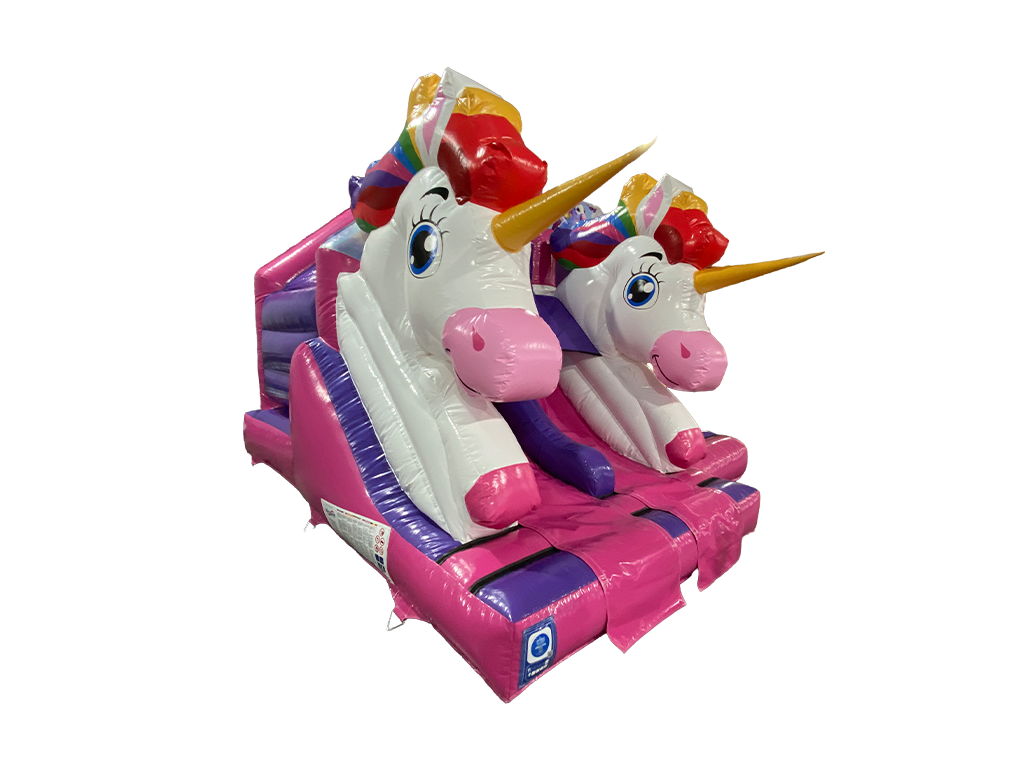 Escorrega Duplo Frontal 3D Unicórnio 4,5x4,5m Combinado