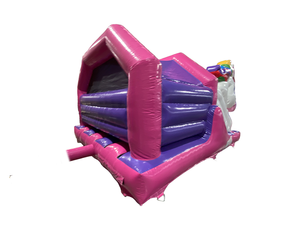 Escorrega Duplo Frontal 3D Unicórnio 4,5x4,5m Combinado