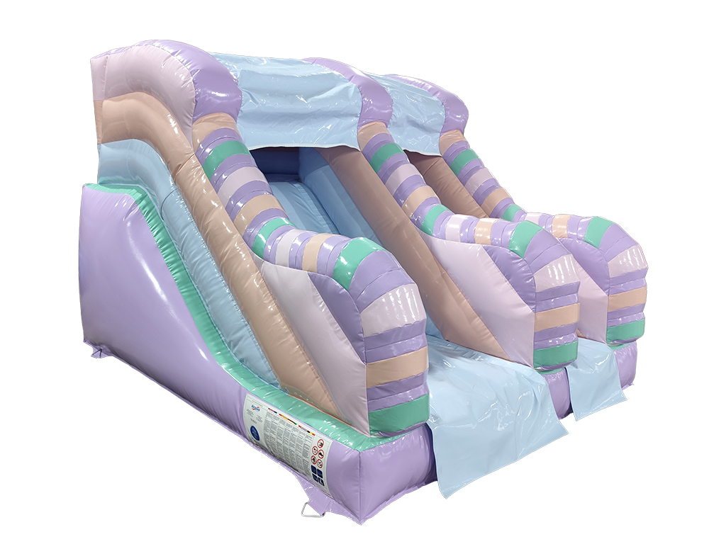 1,5m Plattform Rosa & Weiß Pastell Dreh-Rutsche