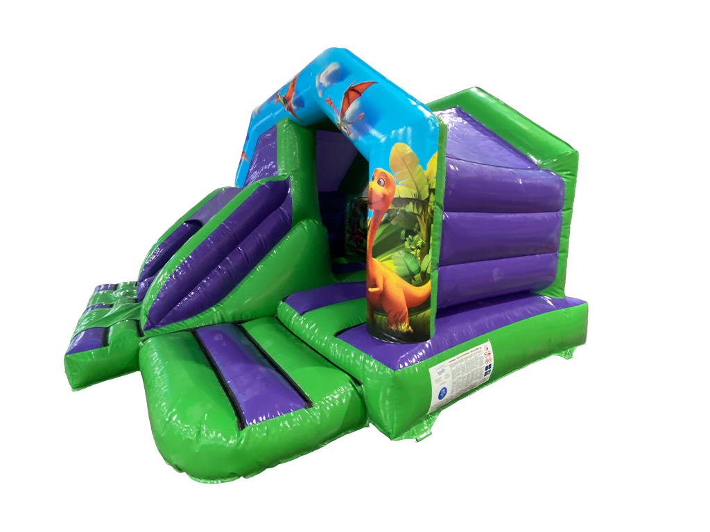 4.5x4.5m Dinosaur Twin Lane Front Slide Combi
