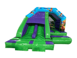 4.5x4.5m Dinosaur Twin Lane Front Slide Combi