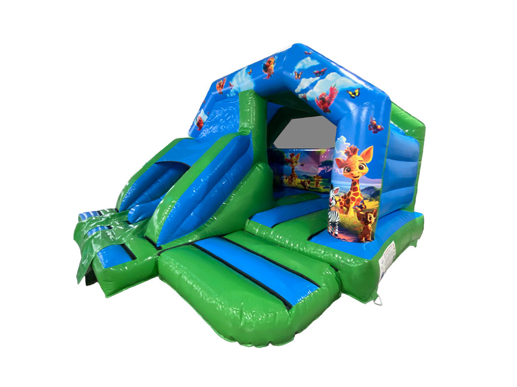 4.5x4.5m Jungle Dubbele Baans Voorkant Glijbaan Combi