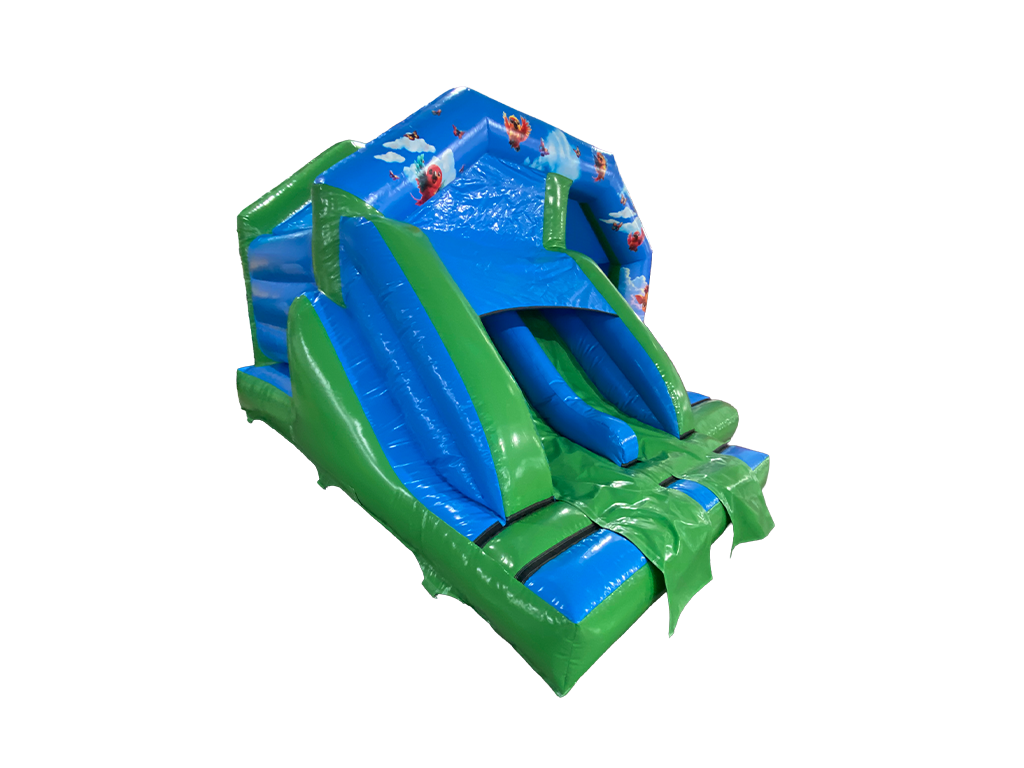 4.5x4.5m Jungle Dubbele Baans Voorkant Glijbaan Combi