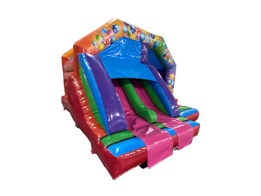 4.5x4.5m Multicoloured Party Twin Lane Front Slide Combi