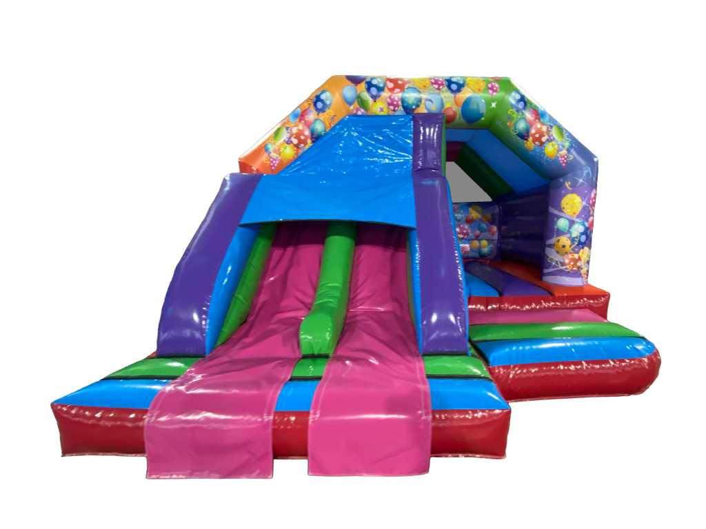 4.5x4.5m Multicoloured Party Twin Lane Front Slide Combi