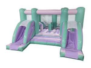  Multicoloured Pastel Double Front Slide Midi Bouncer