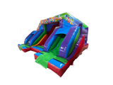 4.6x5.5m Multicoloured Party Double Front Slide Combi