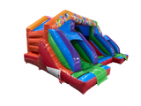 4.6x5.5m Multicoloured Party Double Front Slide Combi