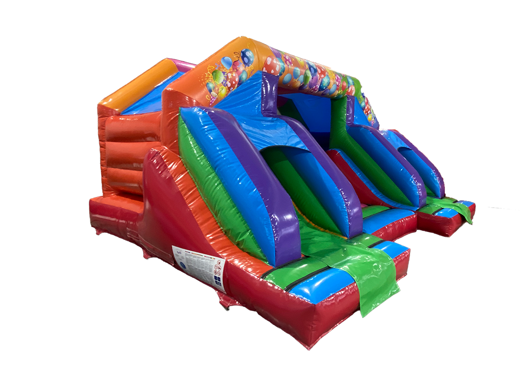 4.6x5.5m Multicoloured Party Double Front Slide Combi