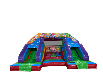 4,6x5,5m Mehrfarbige Party Doppel-Vorder-Rutsche Kombi