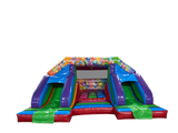 4.6x5.5m Multicoloured Party Double Front Slide Combi