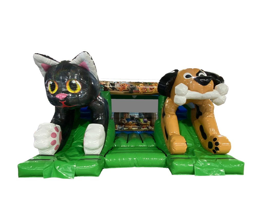 15x18ft Dog vs Cat Double Slide Combi