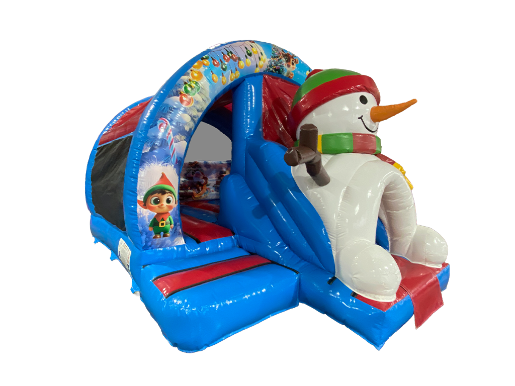 5.5x4.6m 3D Snowman Curved Front Slide Combi