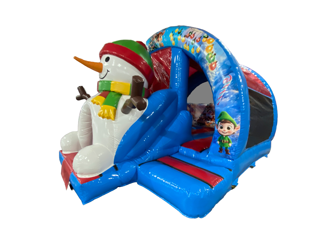 5.5x4.6m 3D Snowman Curved Front Slide Combi