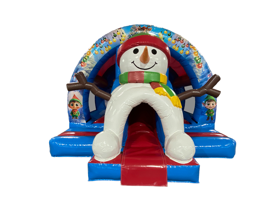 5.5x4.6m 3D Snowman Curved Front Slide Combi