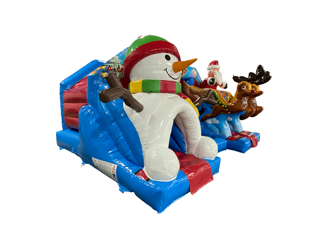 4.6m x 5.5m Snowman vs Reindeer Double Slide Combi