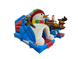 4.6m x 5.5m Snowman vs Reindeer Double Slide Combi