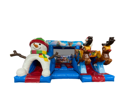 15x18ft Snowman vs. Reindeer Double Slide Combi