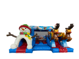 4.6m x 5.5m Snowman vs Reindeer Double Slide Combi