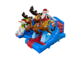 4.6m x 5.5m Snowman vs Reindeer Double Slide Combi