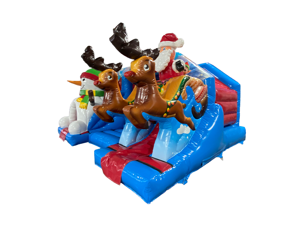 4.6m x 5.5m Snowman vs Reindeer Double Slide Combi