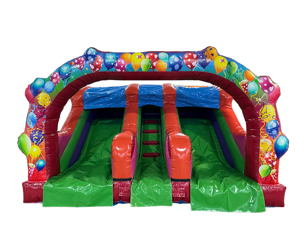 1.5m Platform Multicoloured Party Contoured Double Slide