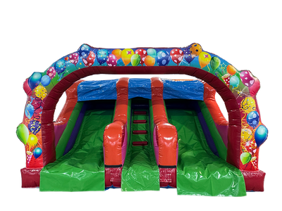 1.5m Platform Multicoloured Party Contoured Double Slide
