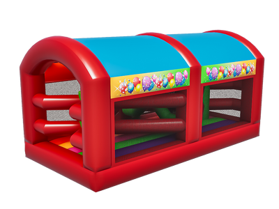 Multicoloured Party Modular Power Assault Course - Obstacle Section