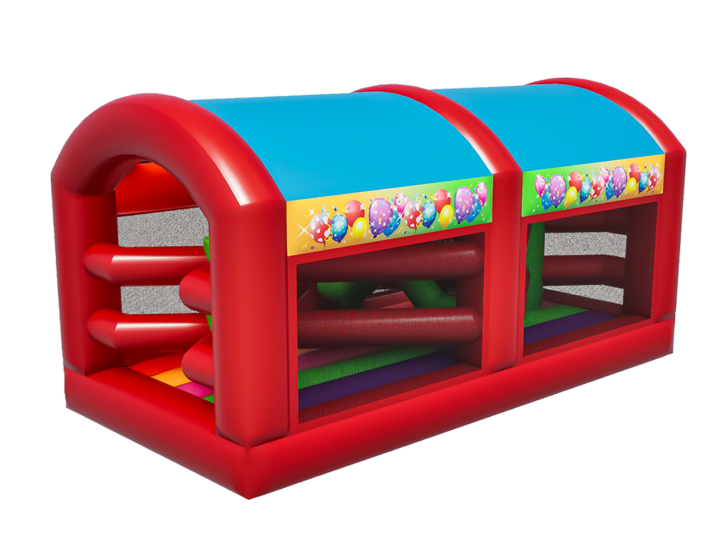 Multicoloured Party Modular Power Assault Course - Obstacle Section
