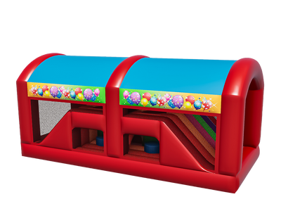 Multicoloured Party Modular Power Assault Course - Up & Down Section