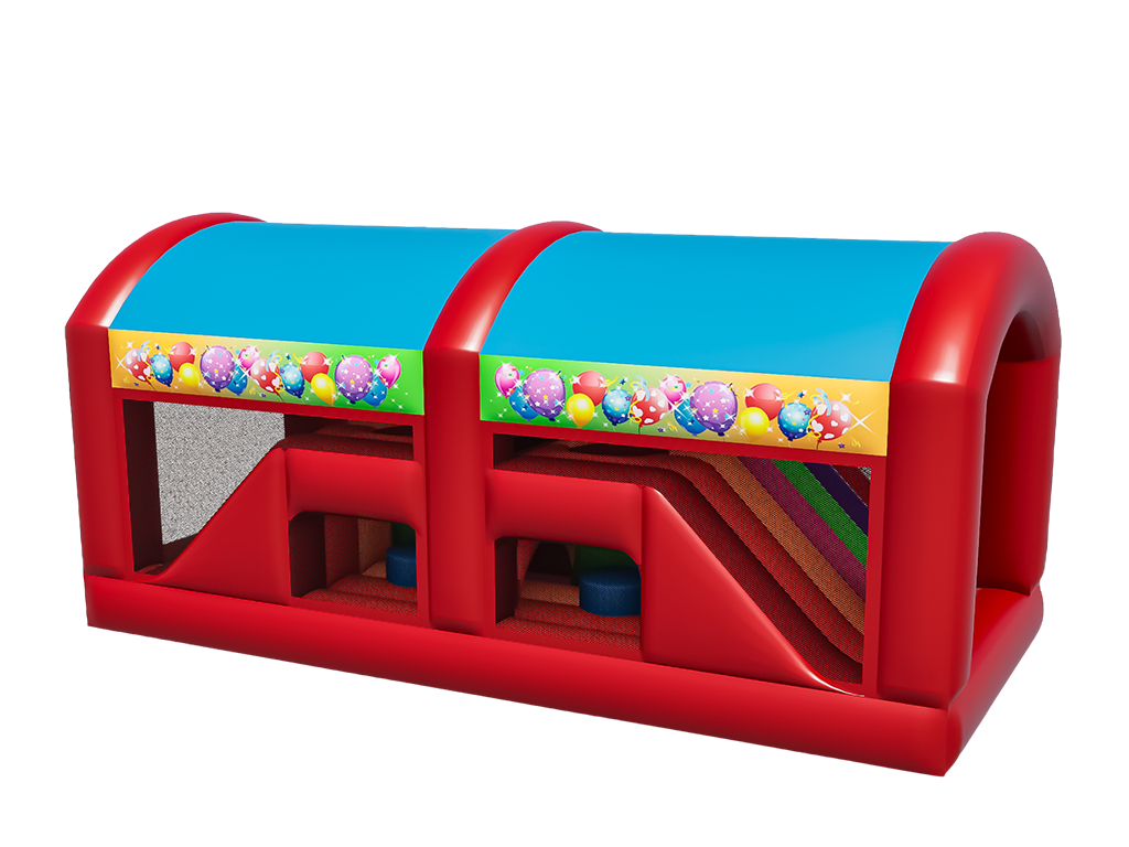 Multicoloured Party Modular Power Assault Course - Up & Down Section