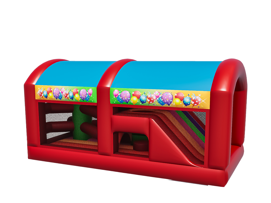 Multicoloured Party Modular Power Assault Course - Mixed Section