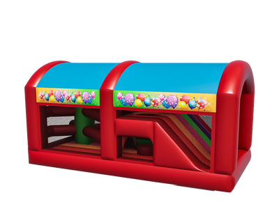 Multicoloured Party Modular Power Assault Course - Mixed Section
