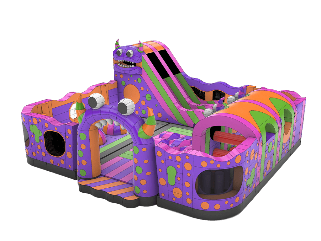 13x12m 3 Part 3D Monster Modular Inflatable Park
