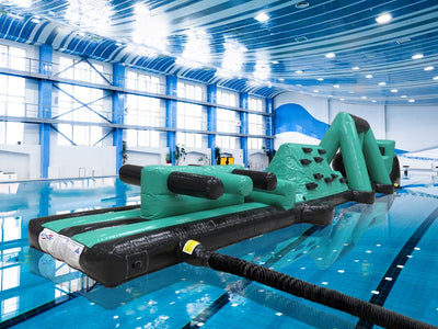 15m Black & Green Commando Run Pool Inflatable